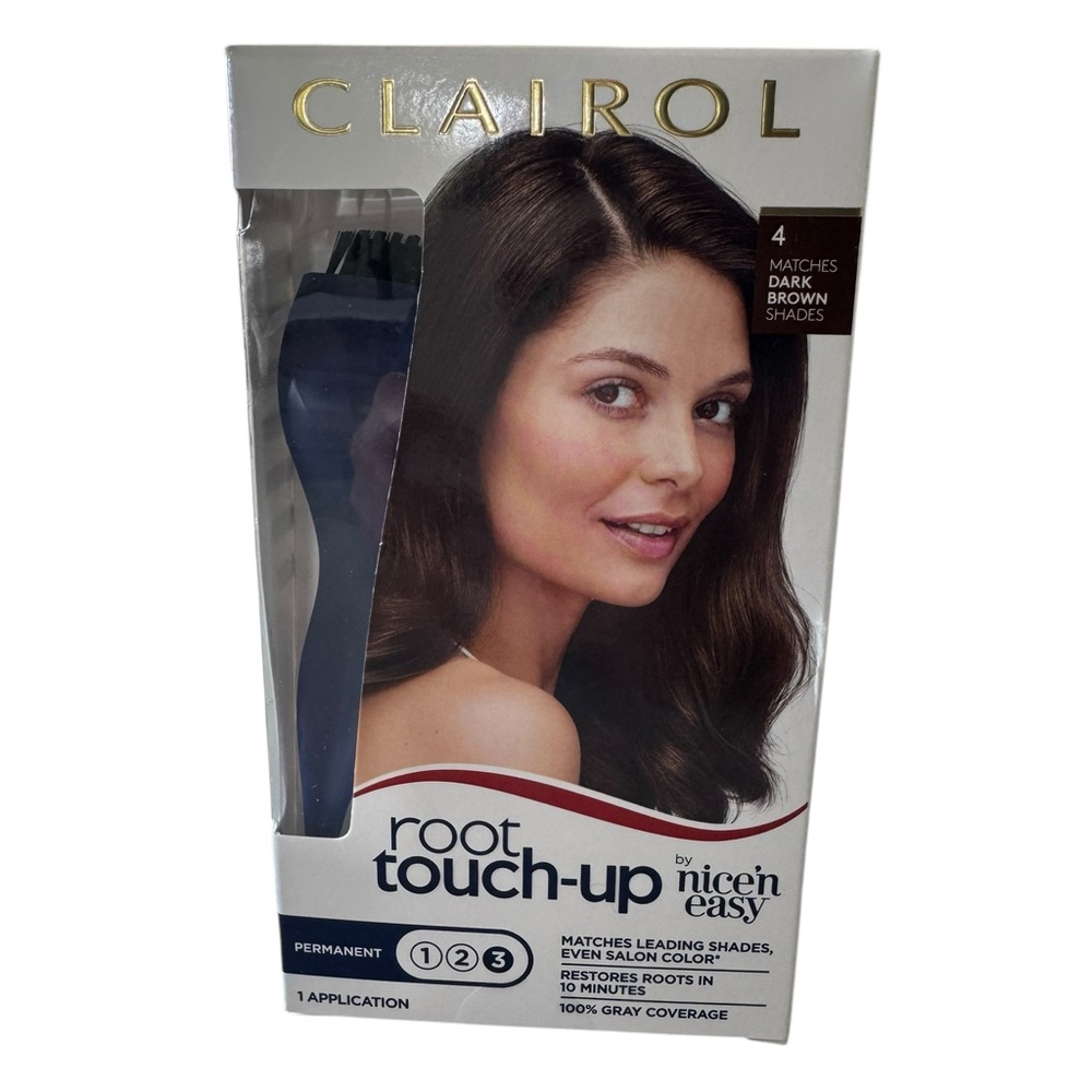 Clairol 4 Pack Root Touch-Up  Dark Brown Hair Color Semi Permanent Gray Coverage
